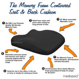 Medipaq® Memory Foam Contoured Seat & Back Cushion
